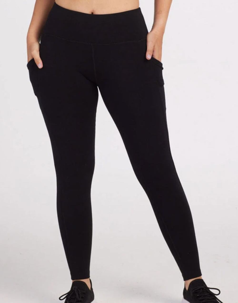 Woox Piper Pocket Leggings Size Small Merino Wool Stretch Black